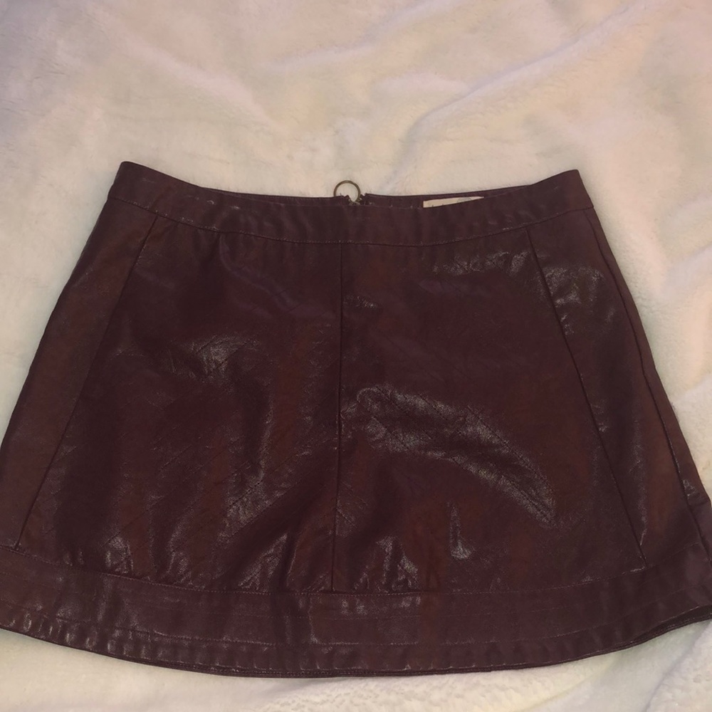 Leather mini skirt